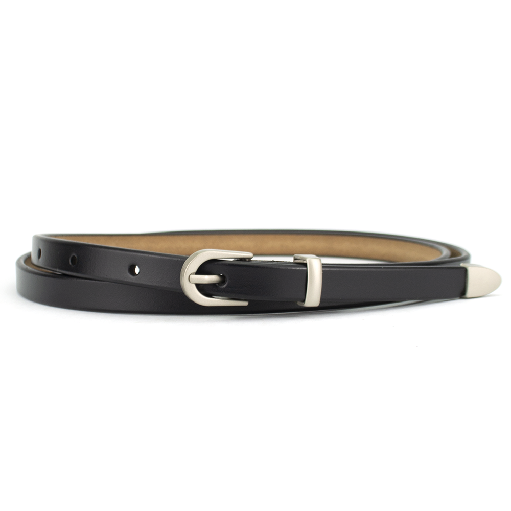 

Ремень женский кожаный узкий черный PS-1010 black (105 см)