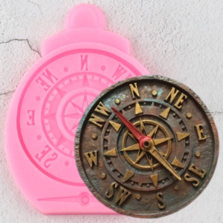 

Молд силиконовый "Компас" - размер молда 9*8см, диаметр самого компаса 7см