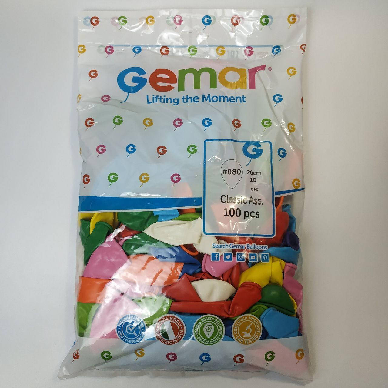

Воздушные шары Gemar пастель 10"(26 см) ассорти 100 шт