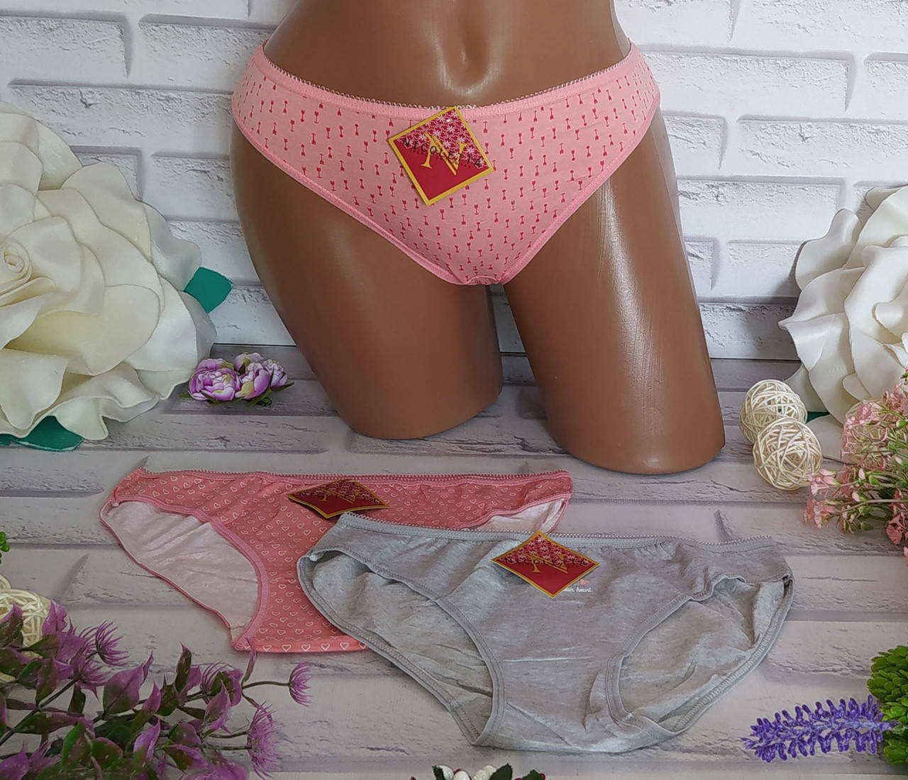 

Трусы женские 2XL- (р. 44-46) хлопок Nicoletta, Разные цвета