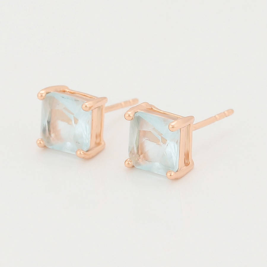 

Серьги-гвоздики фирма Xuping с голубыми кристаллами позолота 18к.