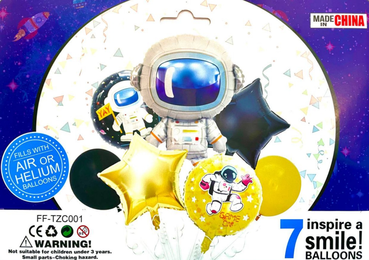 

Набор фольгированных шариков КНР "Космос / Космонавт", Разные цвета
