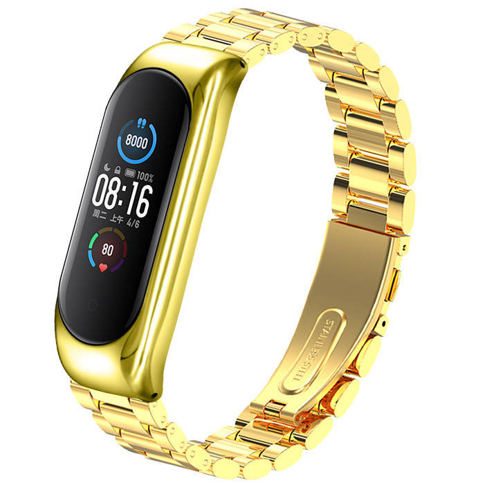 

Mi band 5 ремешок металлический браслет ми бенд 6 золотой