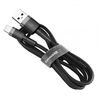 

Кабель Baseus Kevlar Lightning 1,5А 2m, Black+Gray (CALKLF-CG1), Серый