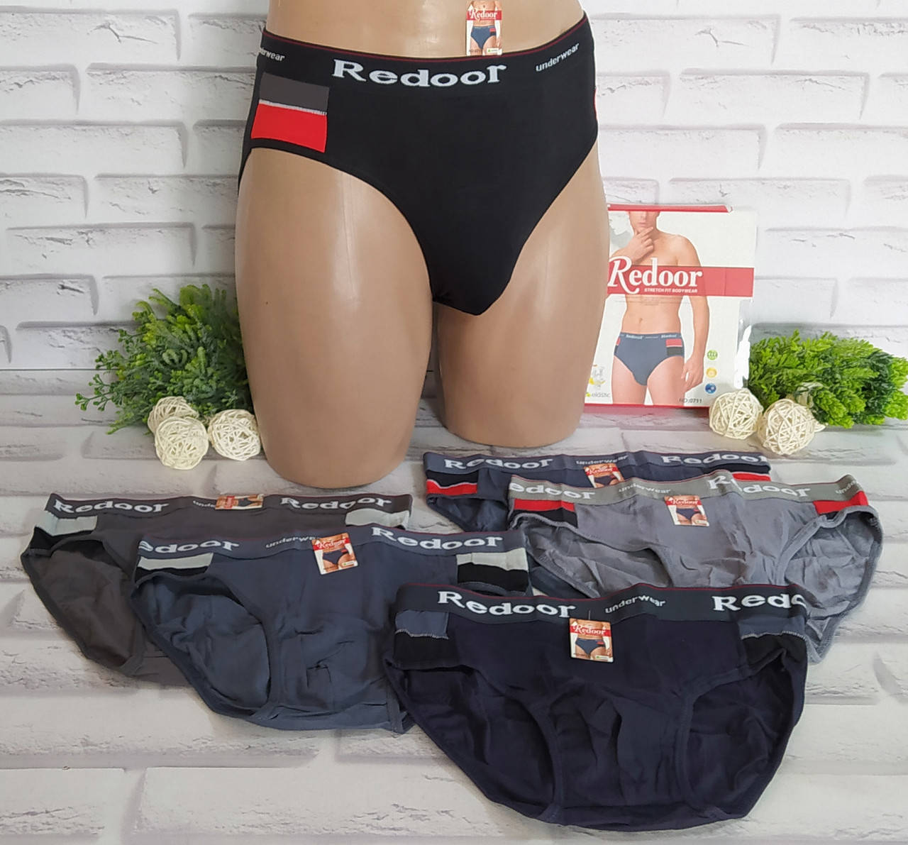 

Трусы мужские XL(48-50 раз) плавки Redoor хлопок, Разные цвета