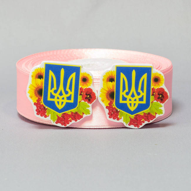

Заготовка для значка Герб Украины Трезубец и подсолнухи, Белый