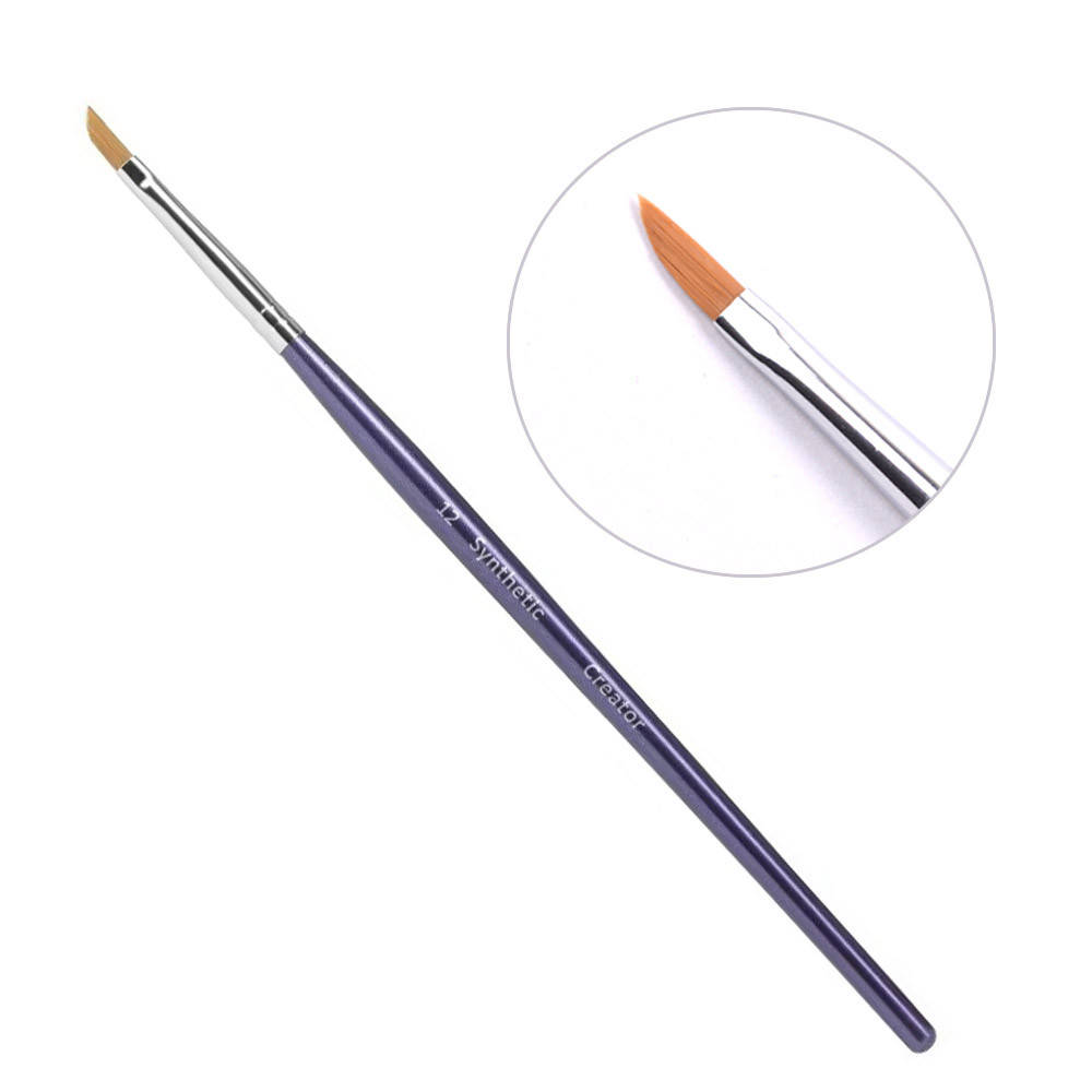 

Пензель для дизайну (синтетика) синя ручка скошена №12 CREATOR