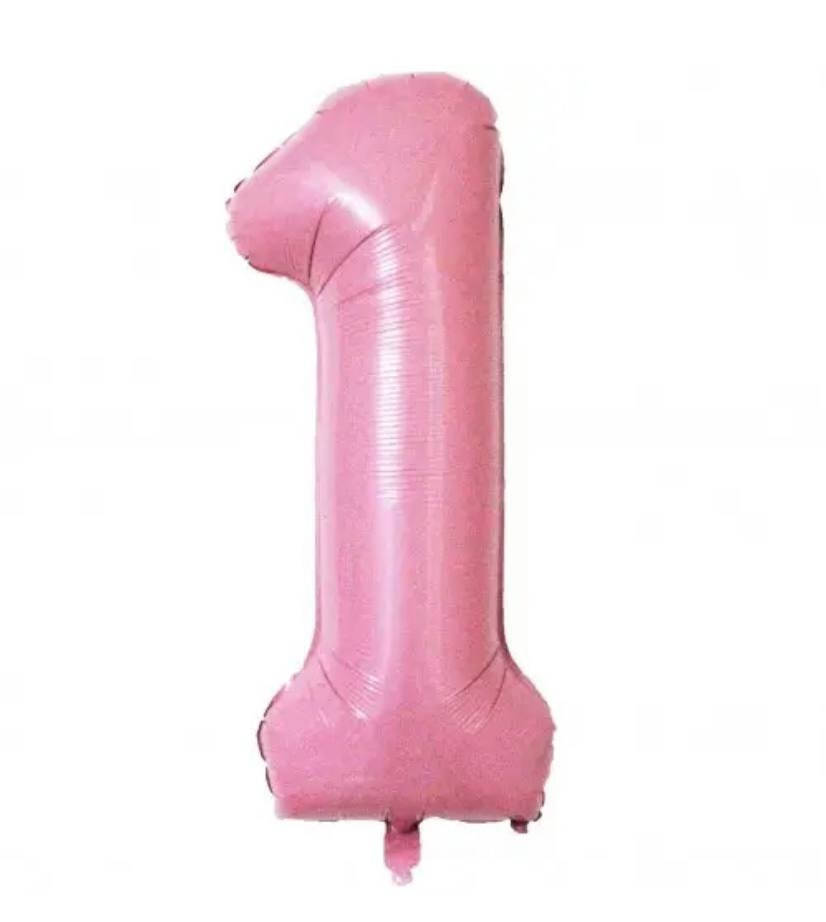 

Фольгированная цифра Slim STAR розовый "1" 30" (76см) в упаковці