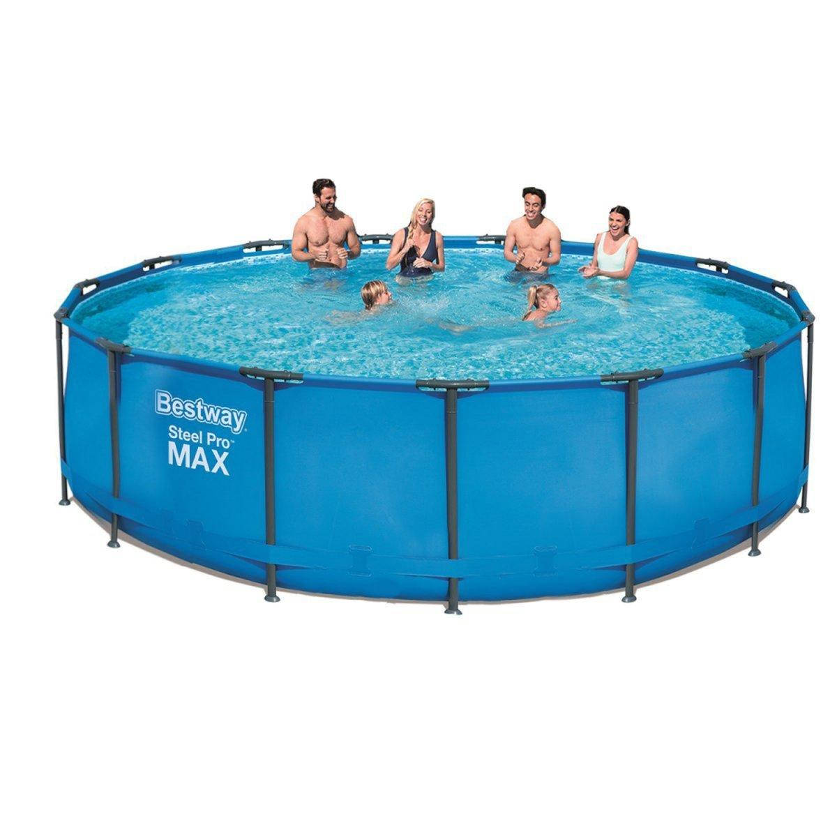 

Каркасный круглый бассейн Bestway 56438, диаметр 457 см, высота 122 см, объем 16 015 л