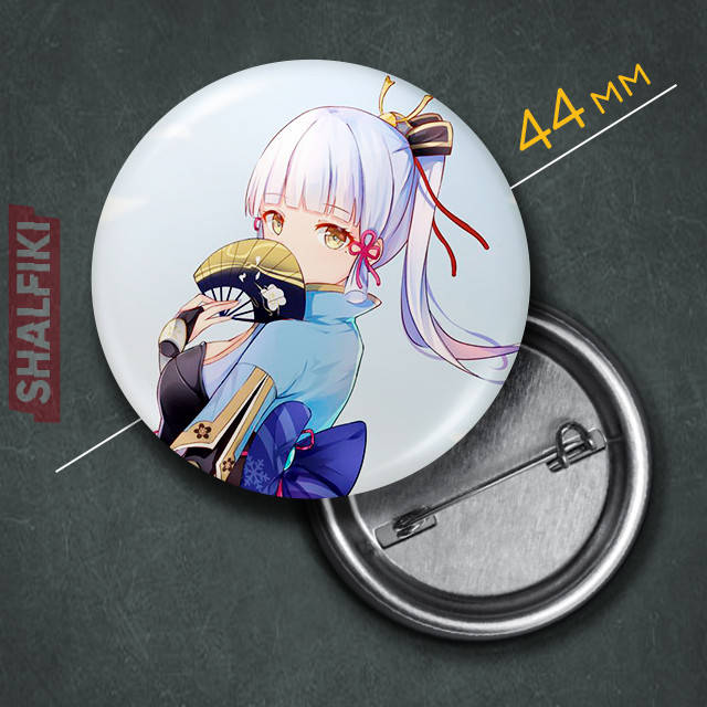 

"Камисато Аяка (Геншин / Genshin)" значок круглый на булавке Ø44 мм