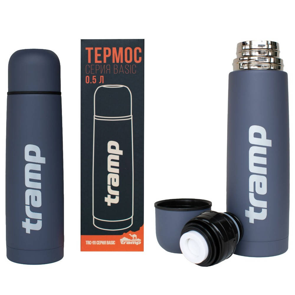 

Термос питьевой 0.5 л Tramp Basic Серый (TRC-111-grey), Термос для напитков Трамп 500 мл