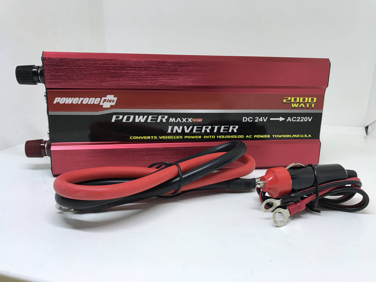 

Преобразователь Инвертор PowerOne+ 24V-220V 2000W USB/LED