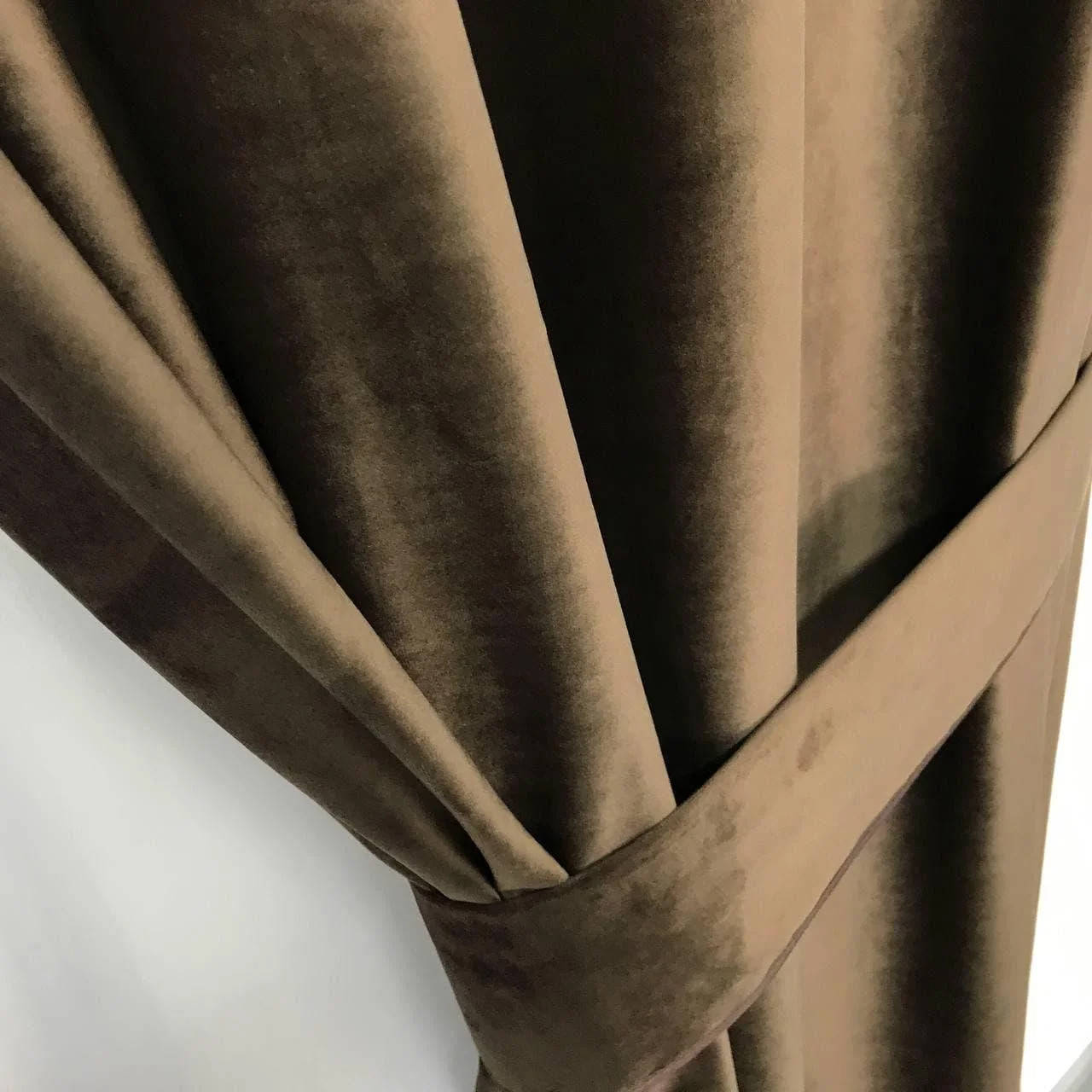 

Турецкие готовые шторы в комнату, шторы бархатные для зала, шторы для кухни спальни Шоколадные (A915_19)