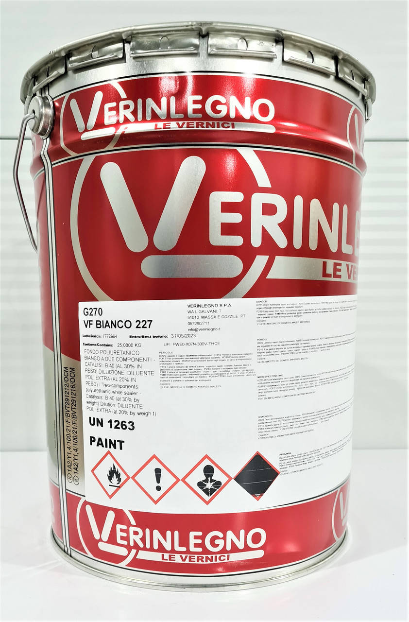 

Грунт VF BIANCO 227 полиуретановый белый для древесины и МДФ (Verinlegno), тара: 25кг