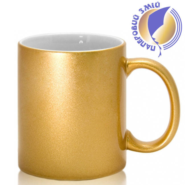

Кружка керамическая для сублимации, цвет - золотая