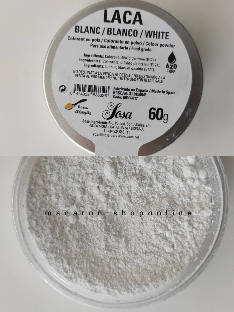 

5г Краситель белый сухой жирорастворимый SOSA, Испания
