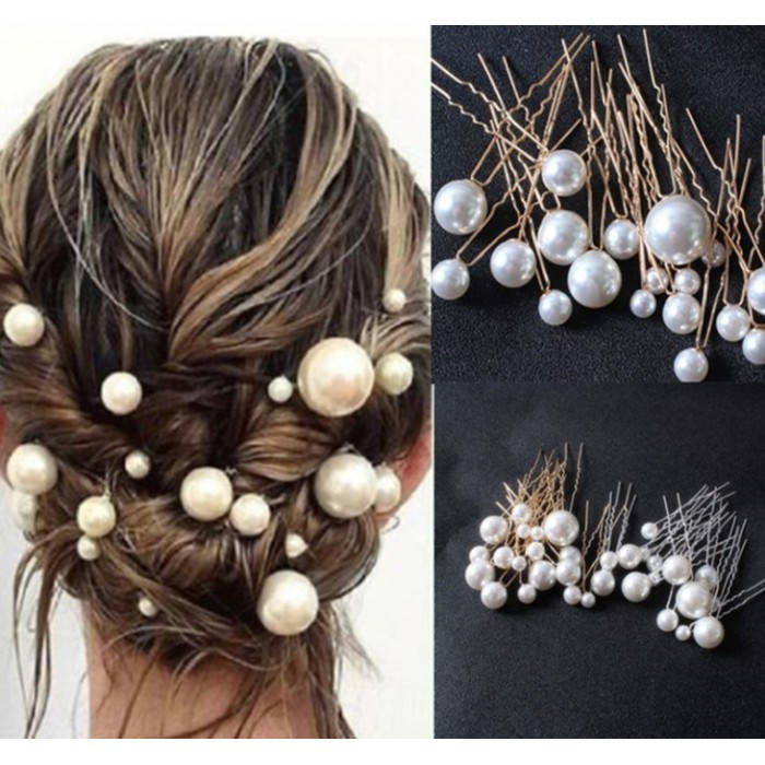 

Шпильки с жемчугом разного размера "Pearl Placer", набор 18 шт