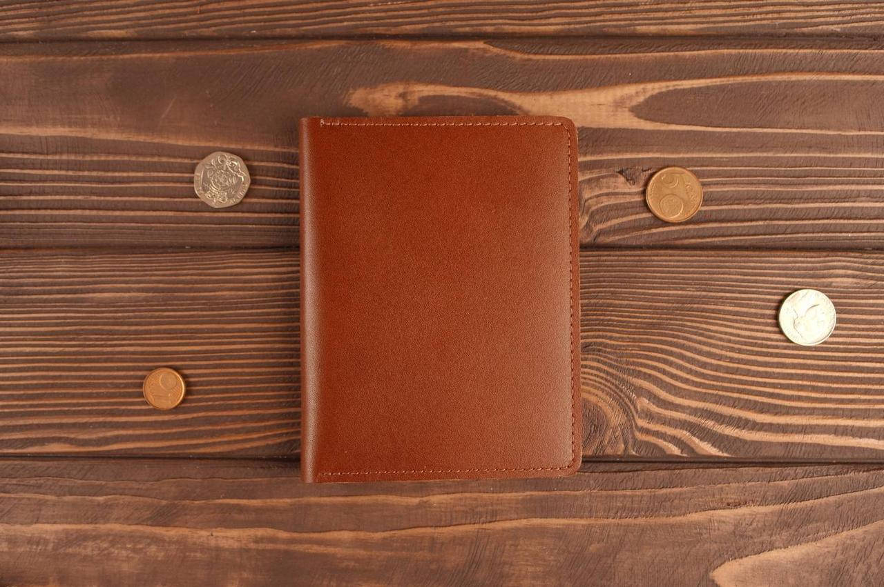 

Обложка для автодокументов прав старого образца (коричневая гладкая кожа), Черный