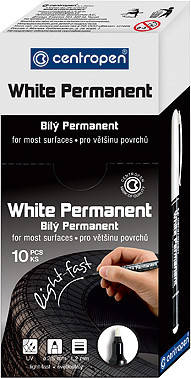 

Маркер водостойкий CENTROPEN Permanent White 1 мм., белый (10/200/ящ)