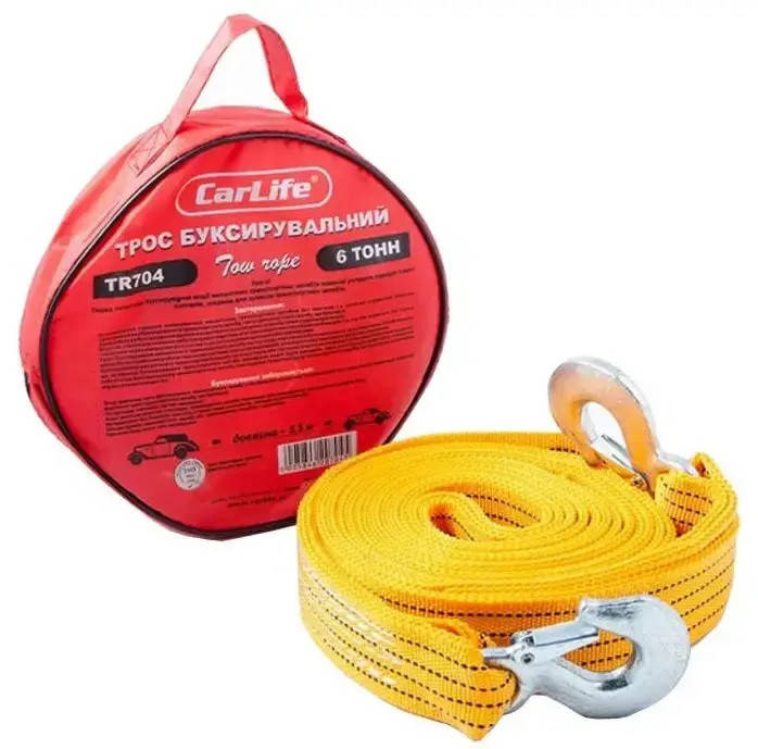

Трос буксировочный CarLife 6 т 5.5 м (TR704)