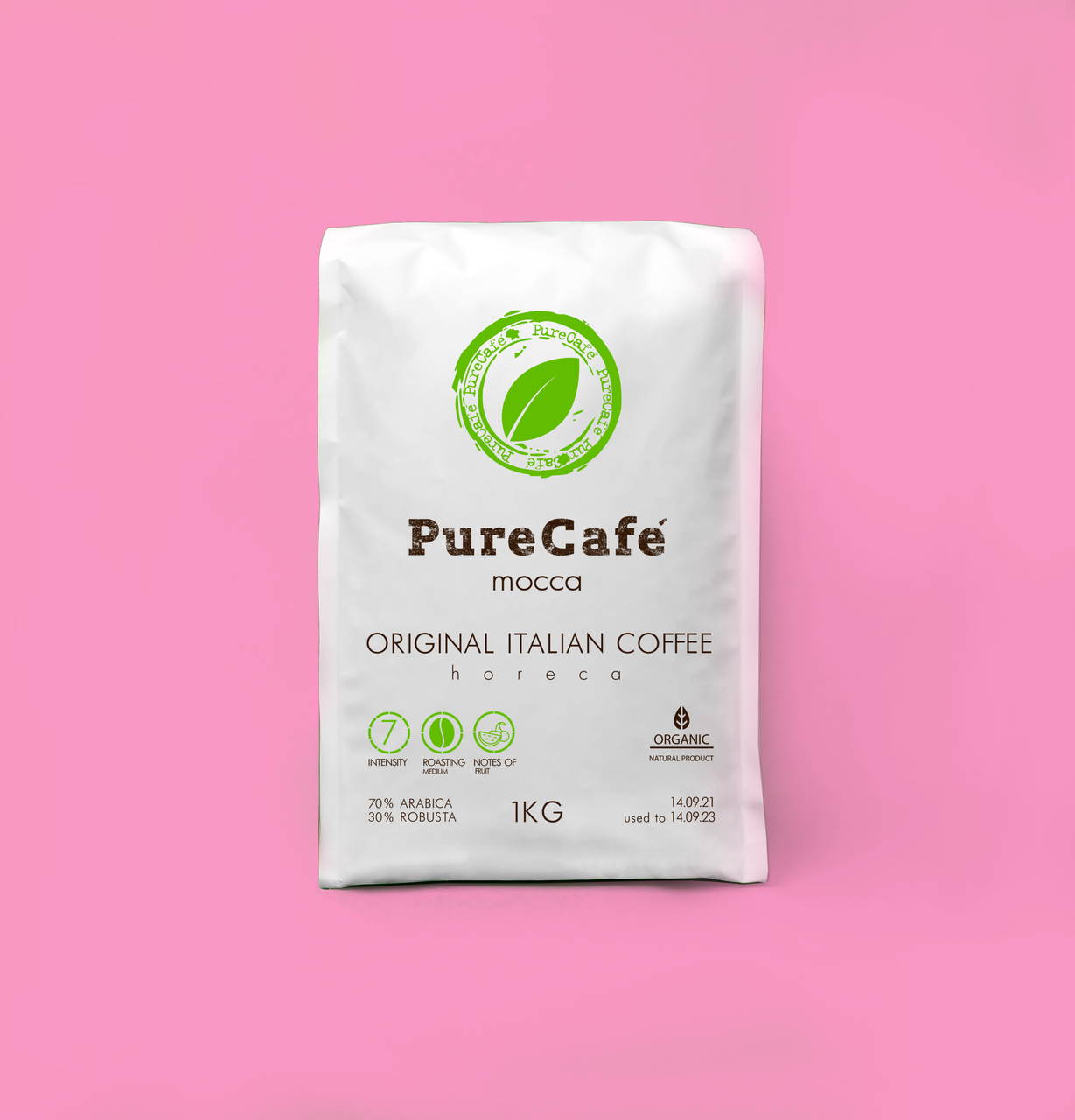 

Кофе PureCafe Mocca зерно 70% Арабики 30% Робусты Италия 1кг