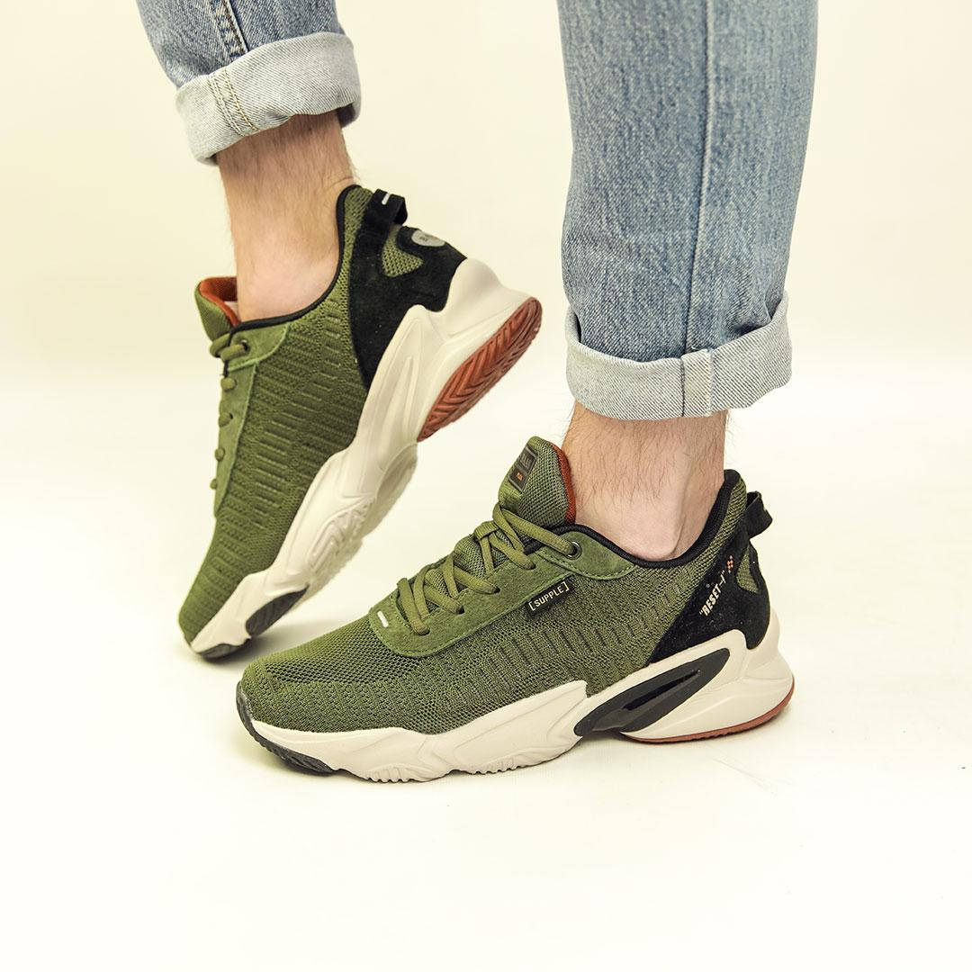 

Кроссовки мужские BaaS хаки текстиль