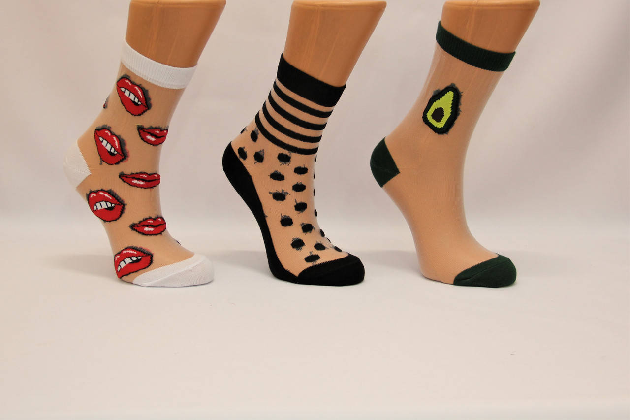 

Женские носки средние с капроном и рисунком КАРДЕШЛЕР ассорти 3