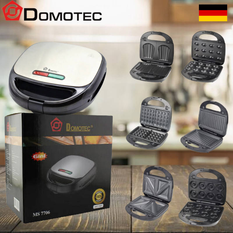 

Бутербродница Сендвичница Вафельница Орешница 6 в 1 Domotec MS 7706 Мультипекарь