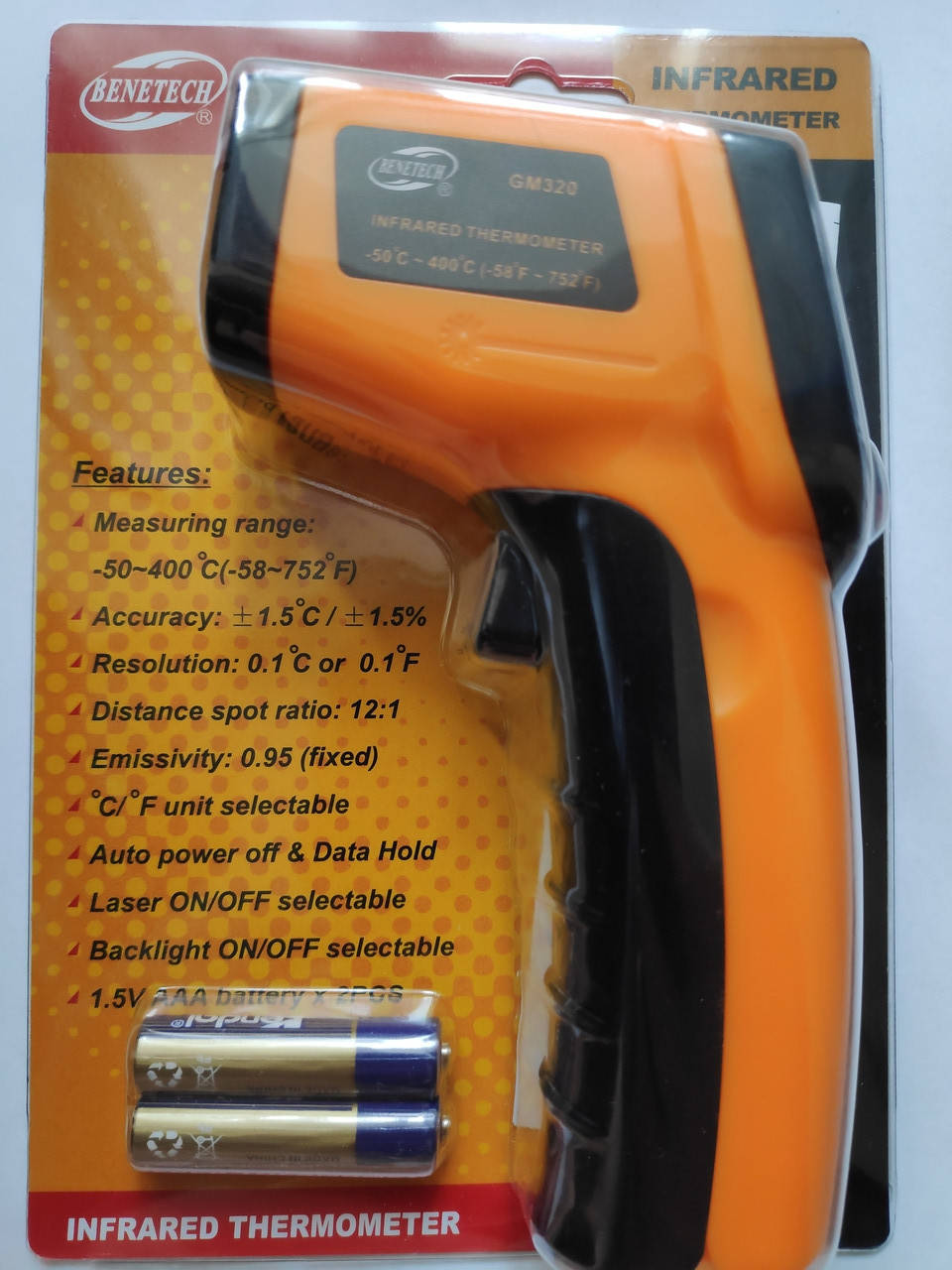 

Пирометр цифровой BENETECH GM320