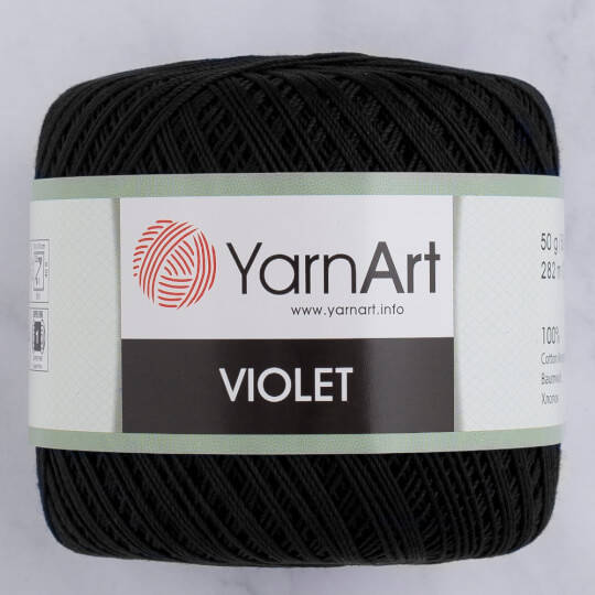 

Пряжа YarnArt Violet 999 черный (ЯрнАрт Виолет) 100% мерсеризованный хлопок, Белый