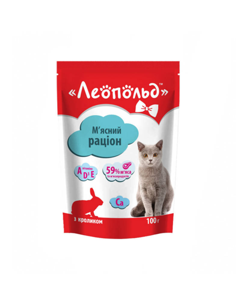 

Леопольд Мясной рацион с кроликом 100 г
