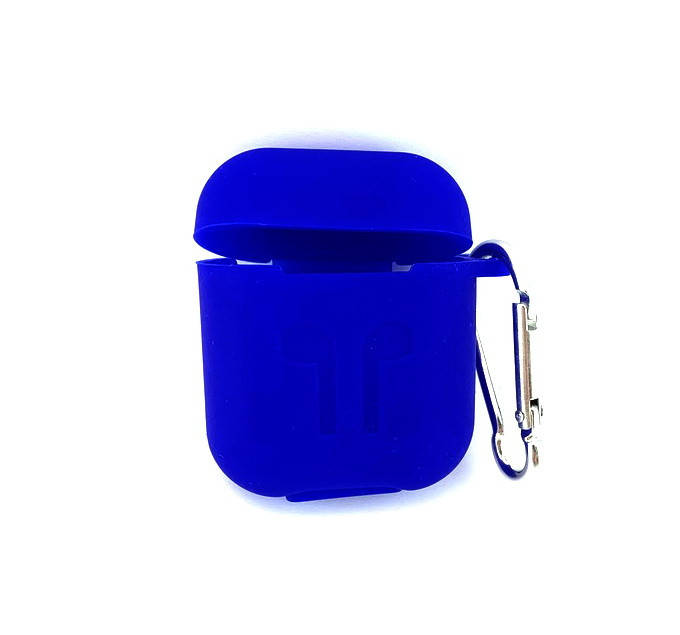 

Чехол для AirPods silicone case с карабином синий