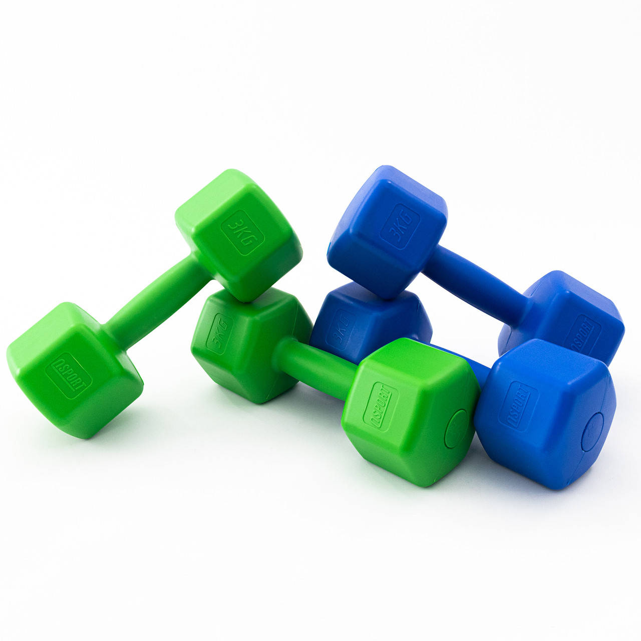 

Гантели для фитнеса пластиковые цельные (неразборные) OSPORT Lite 3кг (OF-0117), Разные цвета