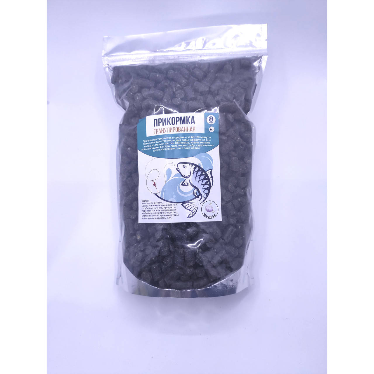 

Прикормка 1 кг с чесноком для рыбы.