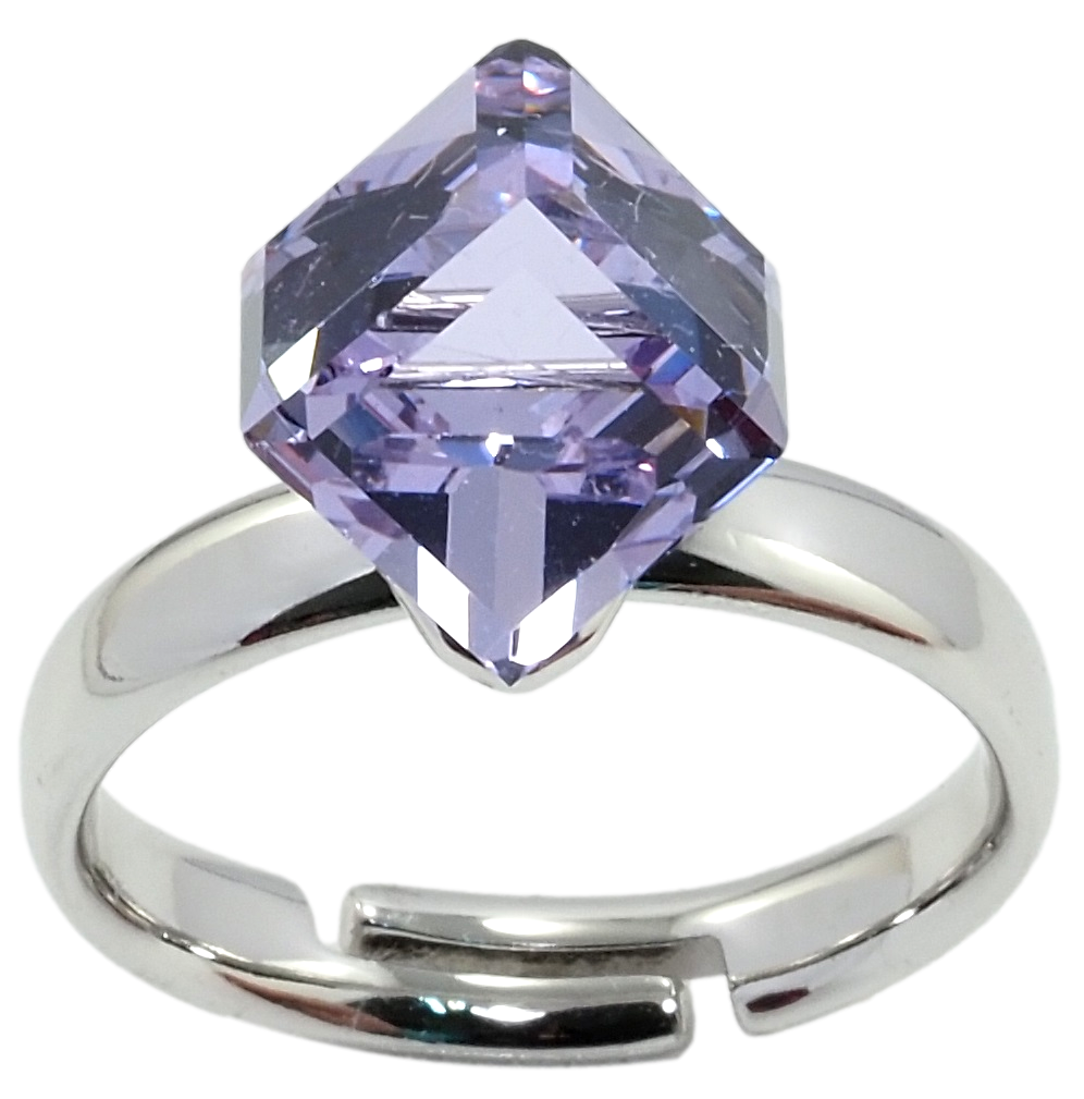 

Кольцо Xuping Родий с кр-ми Swarovski "Кристальный куб Tanzanite, 8х8мм" р.17-18