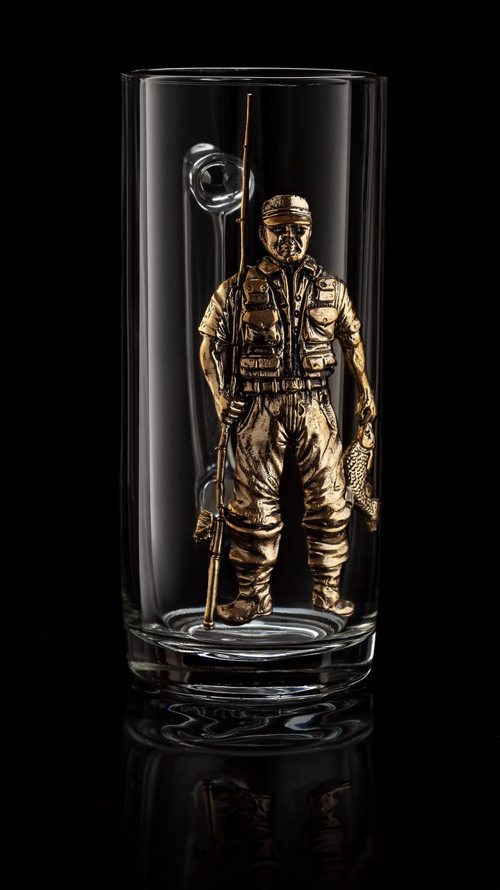 

Пивной бокал "Рыбак".Подарок мужчине - любителю рыбалки.