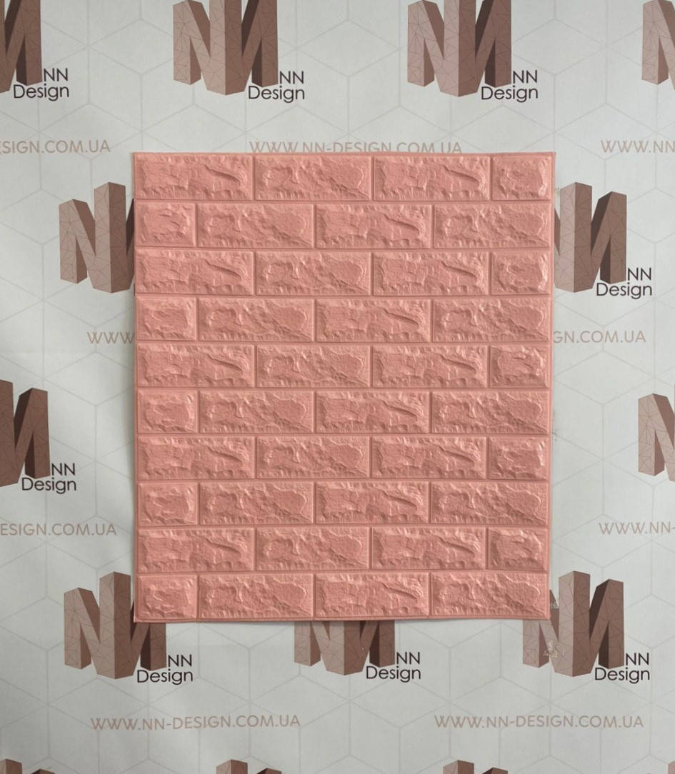 

Декоративная стеновая 3Д панель самоклейка под кирпич розовая 77*70 см 5 мм NNDesign