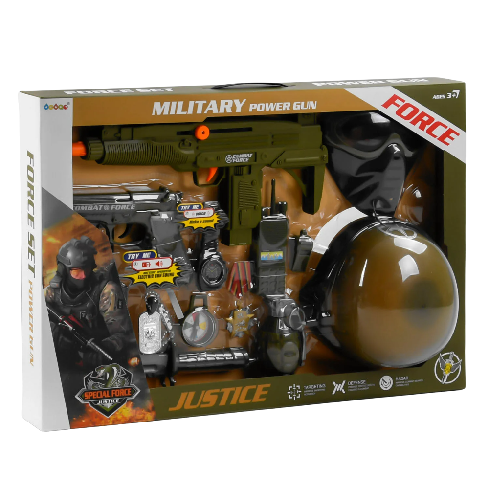 

Детский военный набор с каской 13 в 1