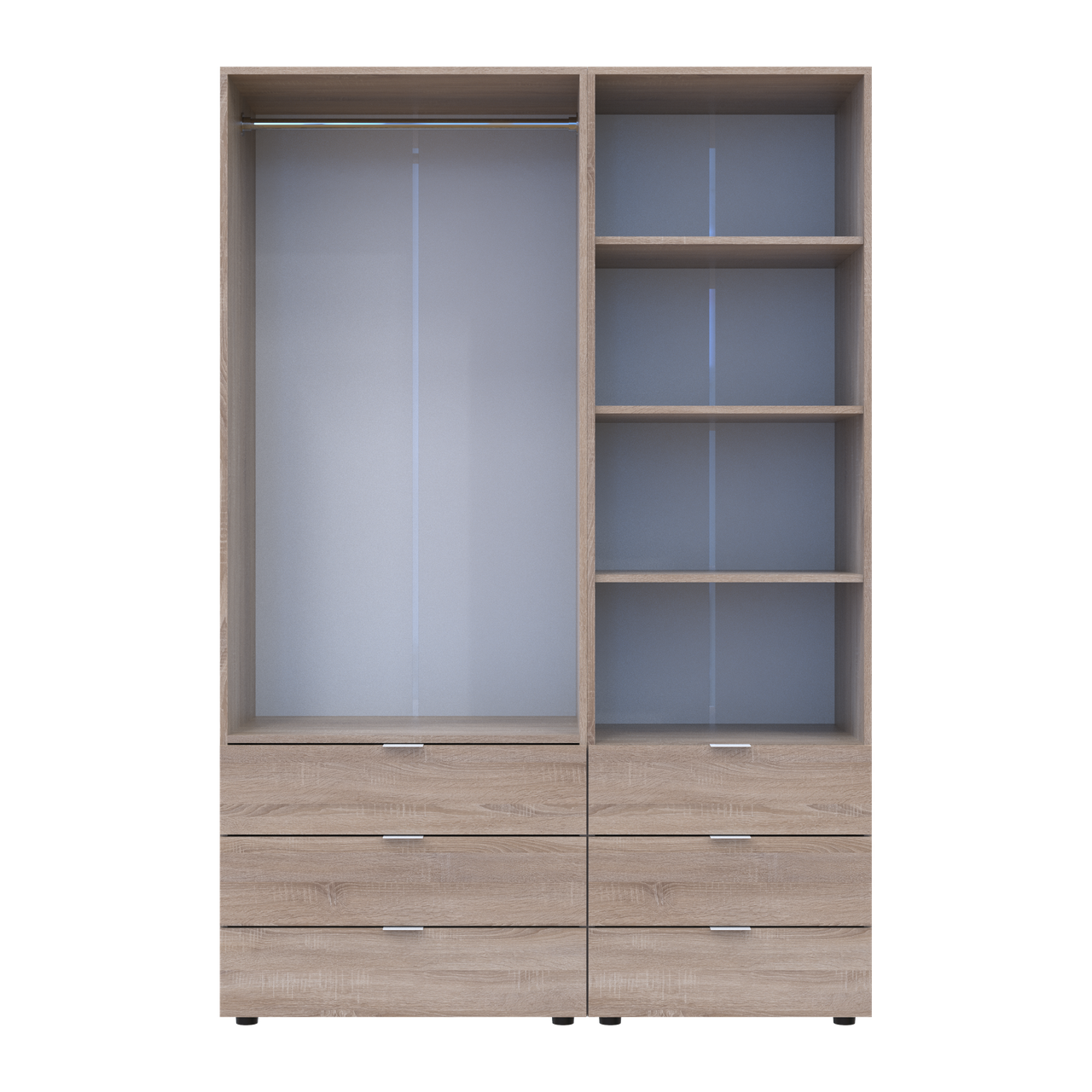 Шафа для одягу Doros Гелар Дуб сонома 2ДСП з пеналом 137.5х49.5х203.4 (42005180) 5