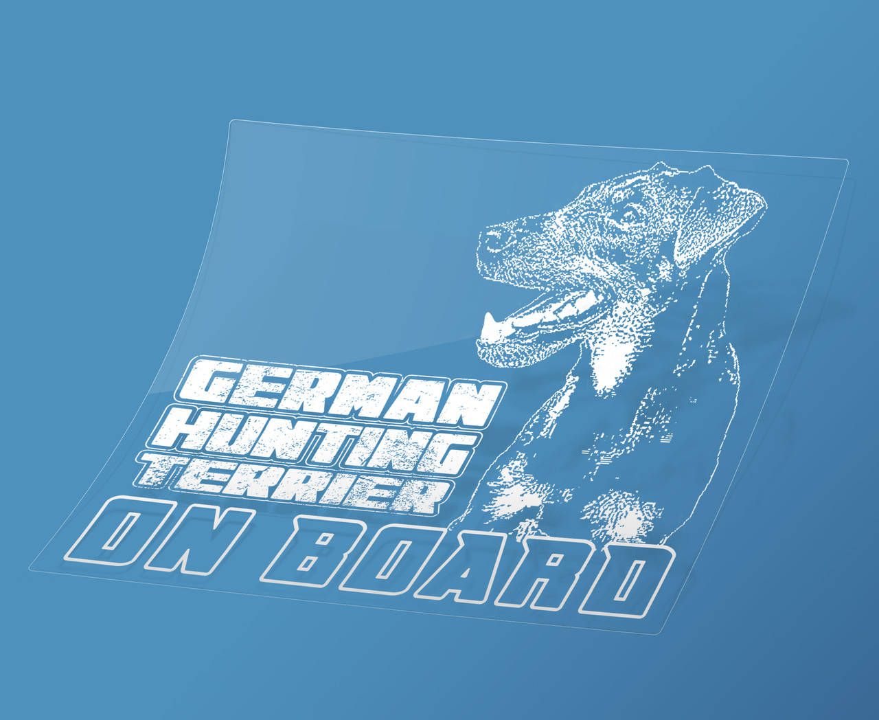 

Наклейка на авто / машину Ягдтерьер на борту (German Hunting Terrier on Board), Белый