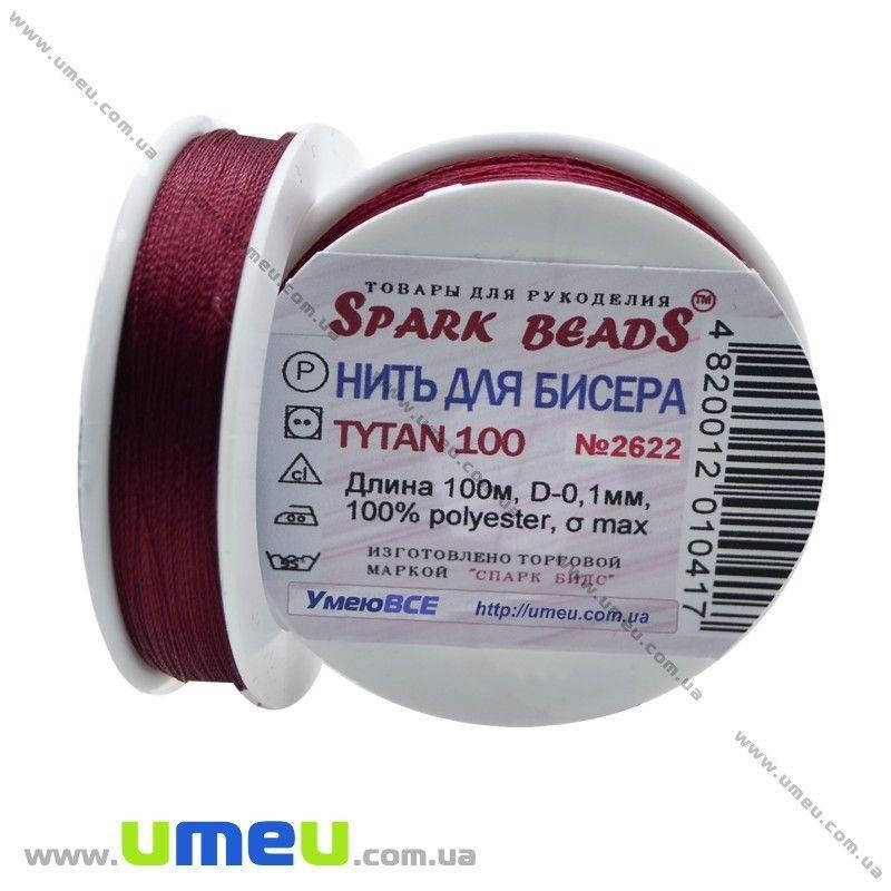 

Нить для бисера Титан 100, Бордовая №2622, 100 м (MUL-010618), Бордовый