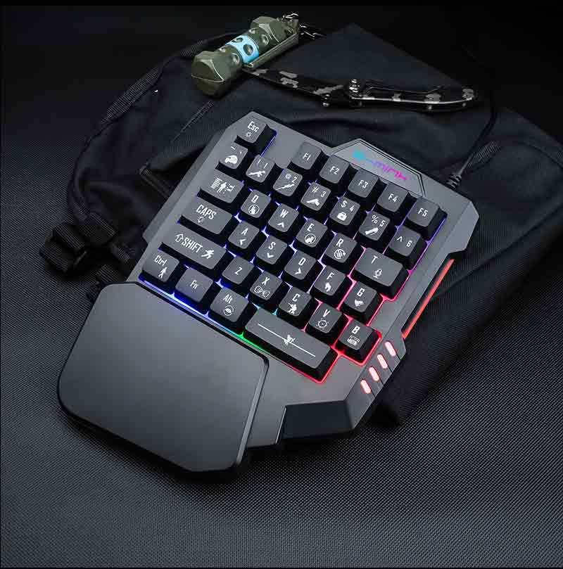 

Клавиатура под одну руку игровая USB NACODEX RM-01 RGB одноручная 35 клавиш, Черный