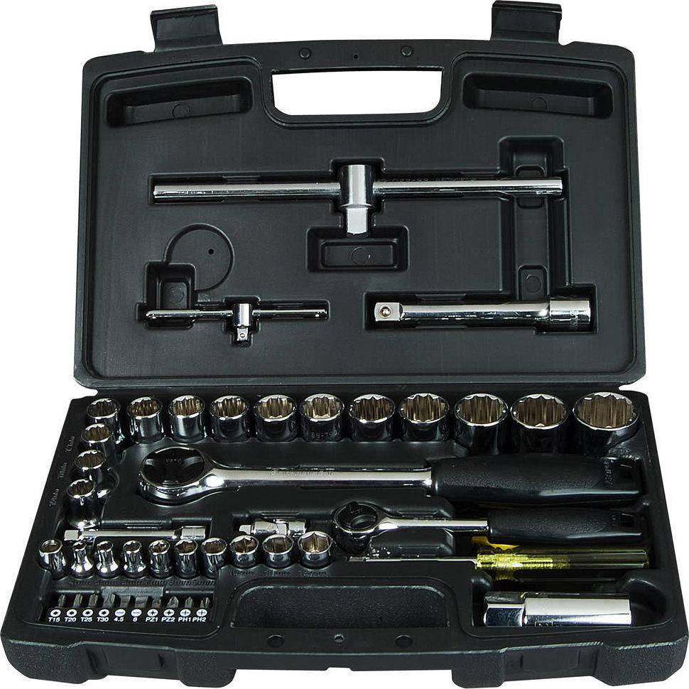 

Набор инструментов 1/4", 1/2", 50 ед (головки, трещотки, биты) Stanley 1-94-656
