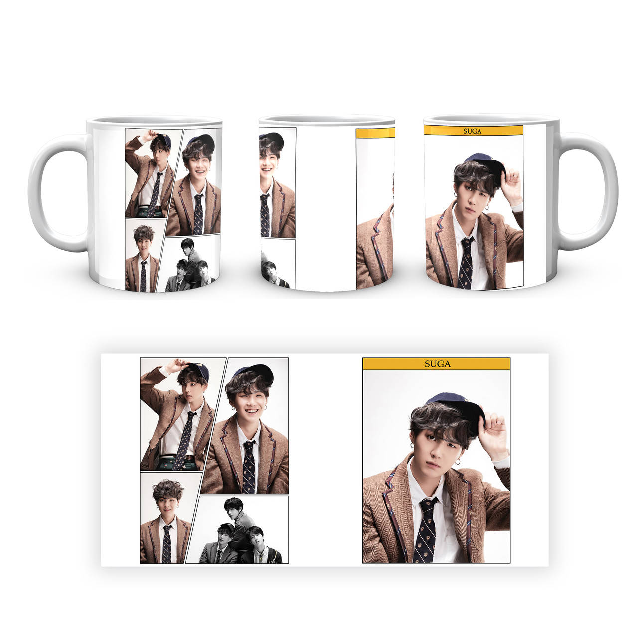 

Кружка GeekLand Bangtan Boys BTS SUGA Мин Юнги Коллаж CP 04.478.280, Белый