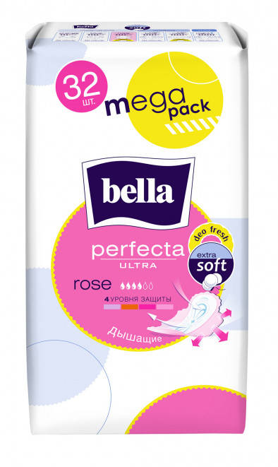 

Прокладки Bella Perfecta Ultra Rose Deo Fresh, 4 капли, 32 шт