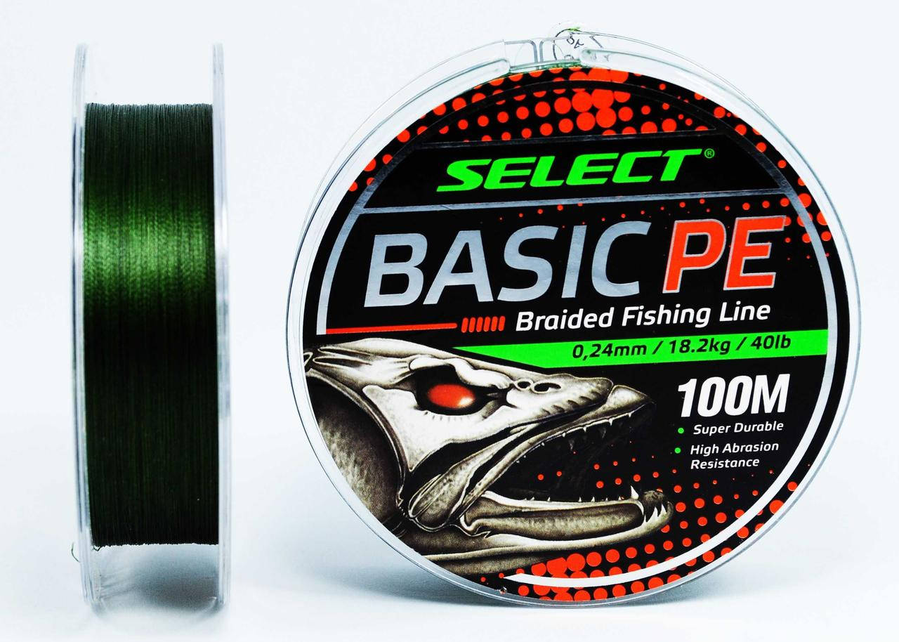 

Шнур Select Basic PE 100м (темно зеленый) 0.24мм 18,2кг