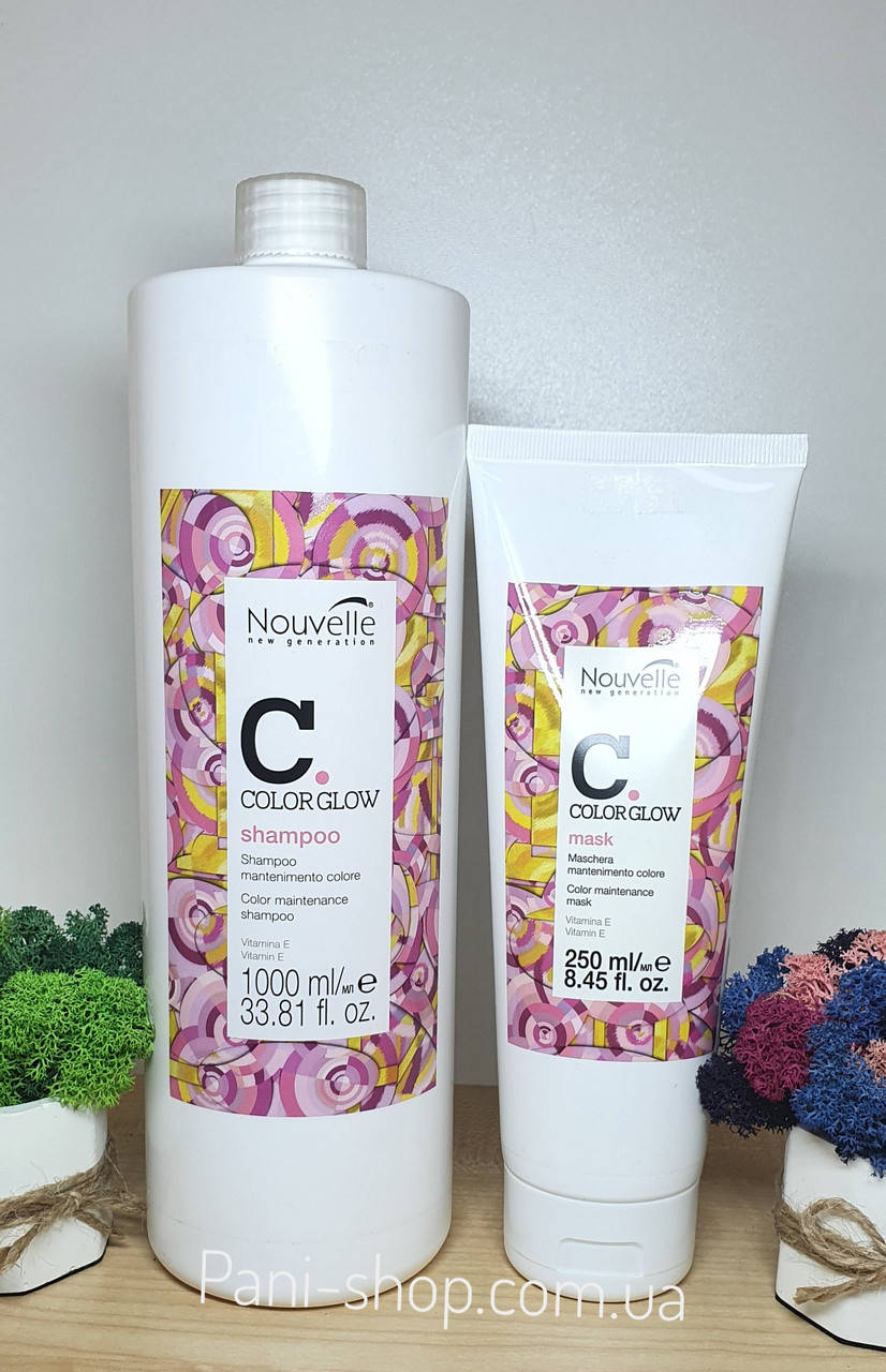 

Шампунь для окрашенных волос и маска с кислым pH Nouvelle Color Glow Maintenance Shampoo NEW 1000 мл, 250 мл