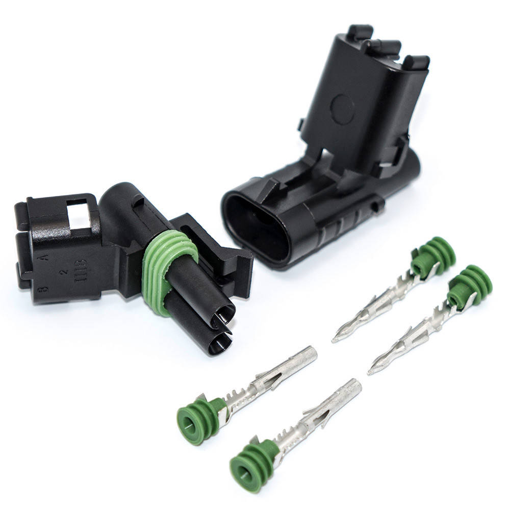 

Разъём автомобильный герметичный на 2 контакта, Delphi 1x2pin-2.5, комплект