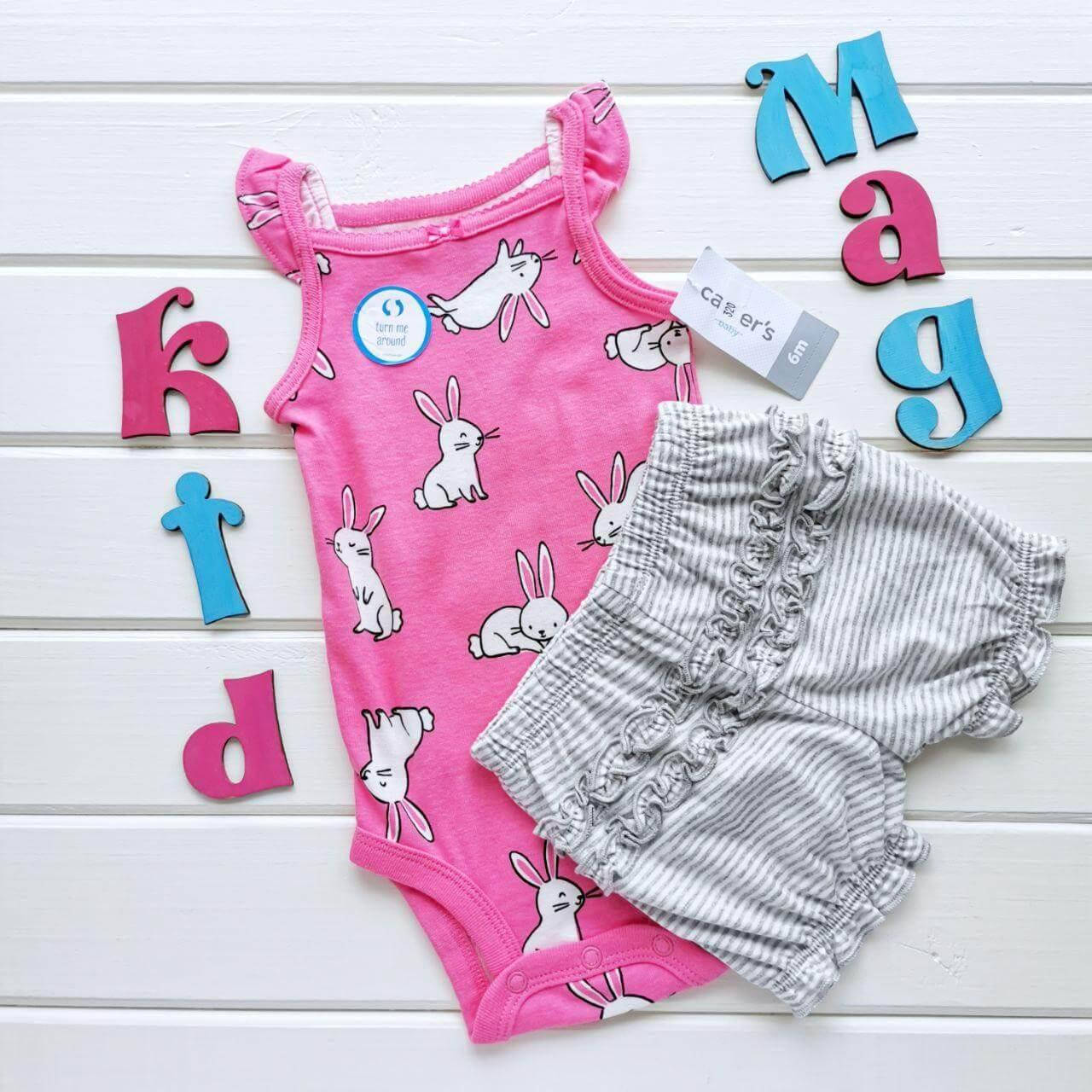 

Летний набор Carters с шортами «Крошечная зайка» 12м,18м