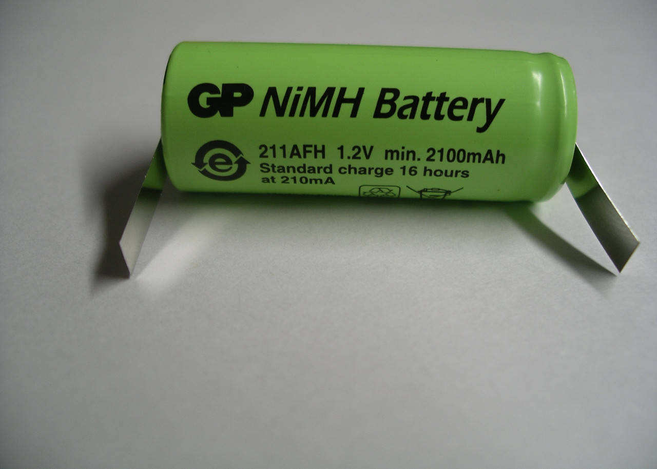 

Аккумулятор GP 211AFH NiMH 2100mah 4/5 A технический с выводами под пайку